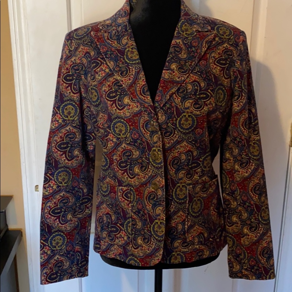 Muti color corduroy lined blazer with pockets